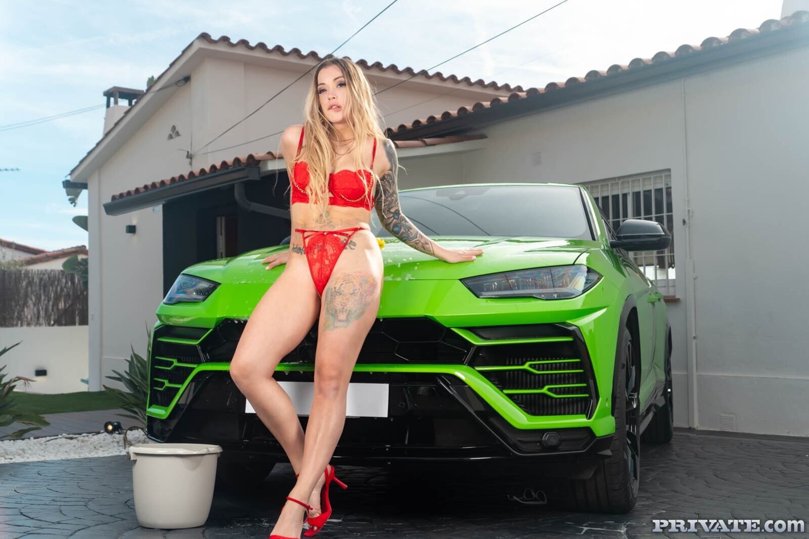 Misha Maver, Busty Blonde Washes Car and Enjoys Anal