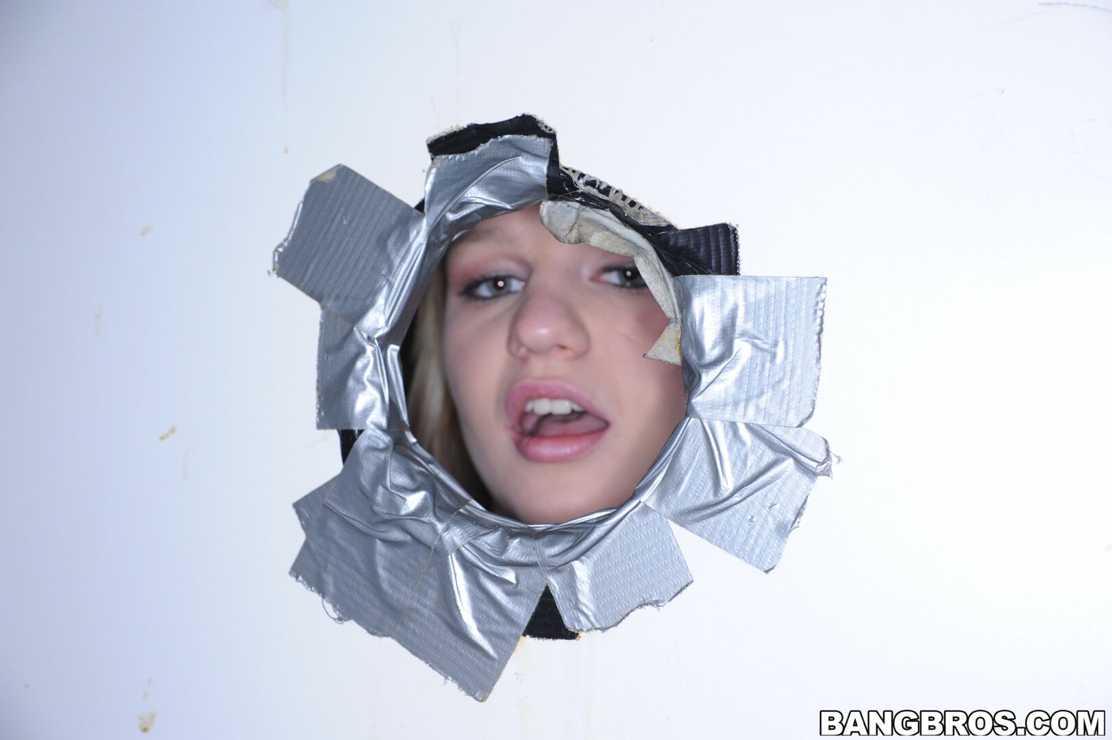 Her first gloryhole sucking and fucking