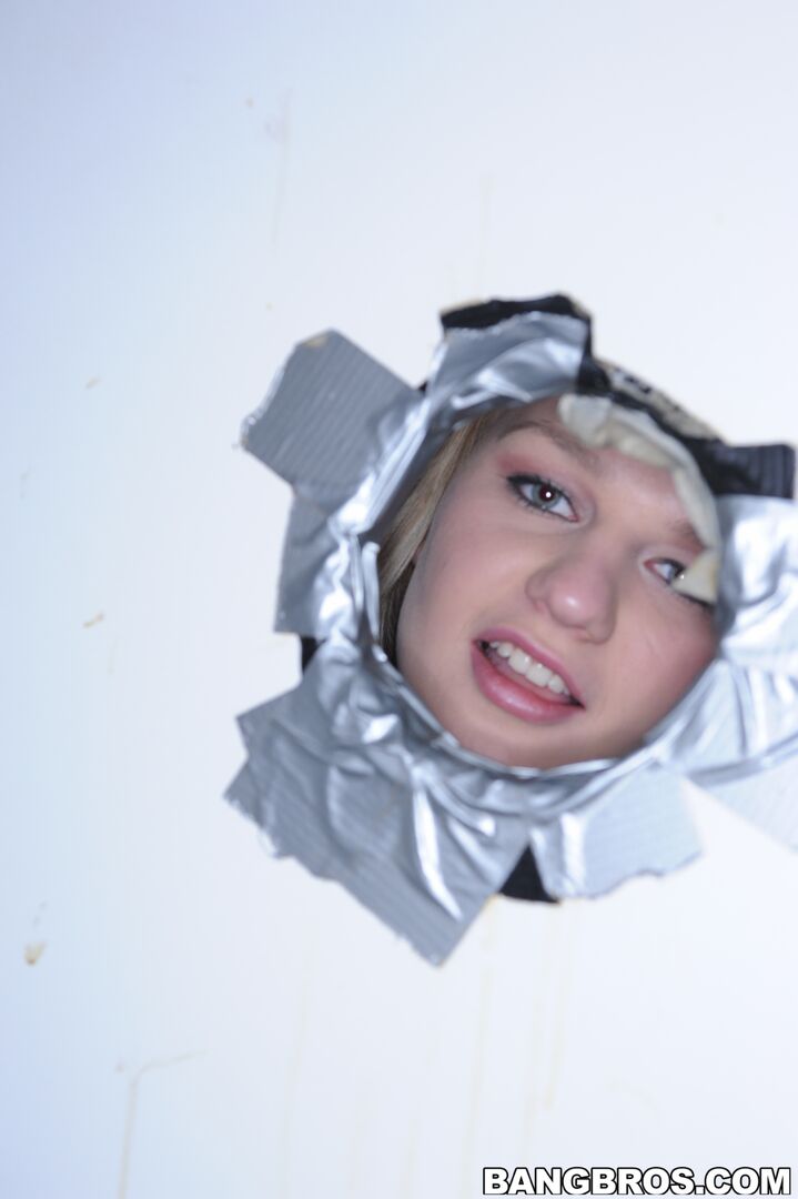 Her first gloryhole sucking and fucking
