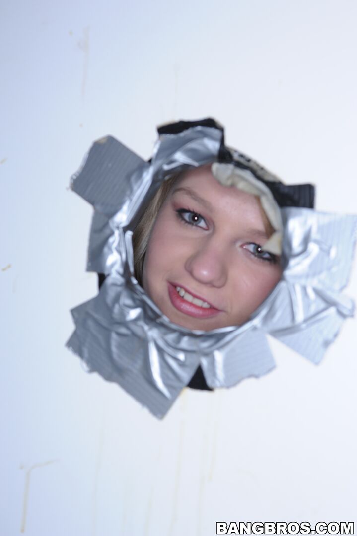 Her first gloryhole sucking and fucking