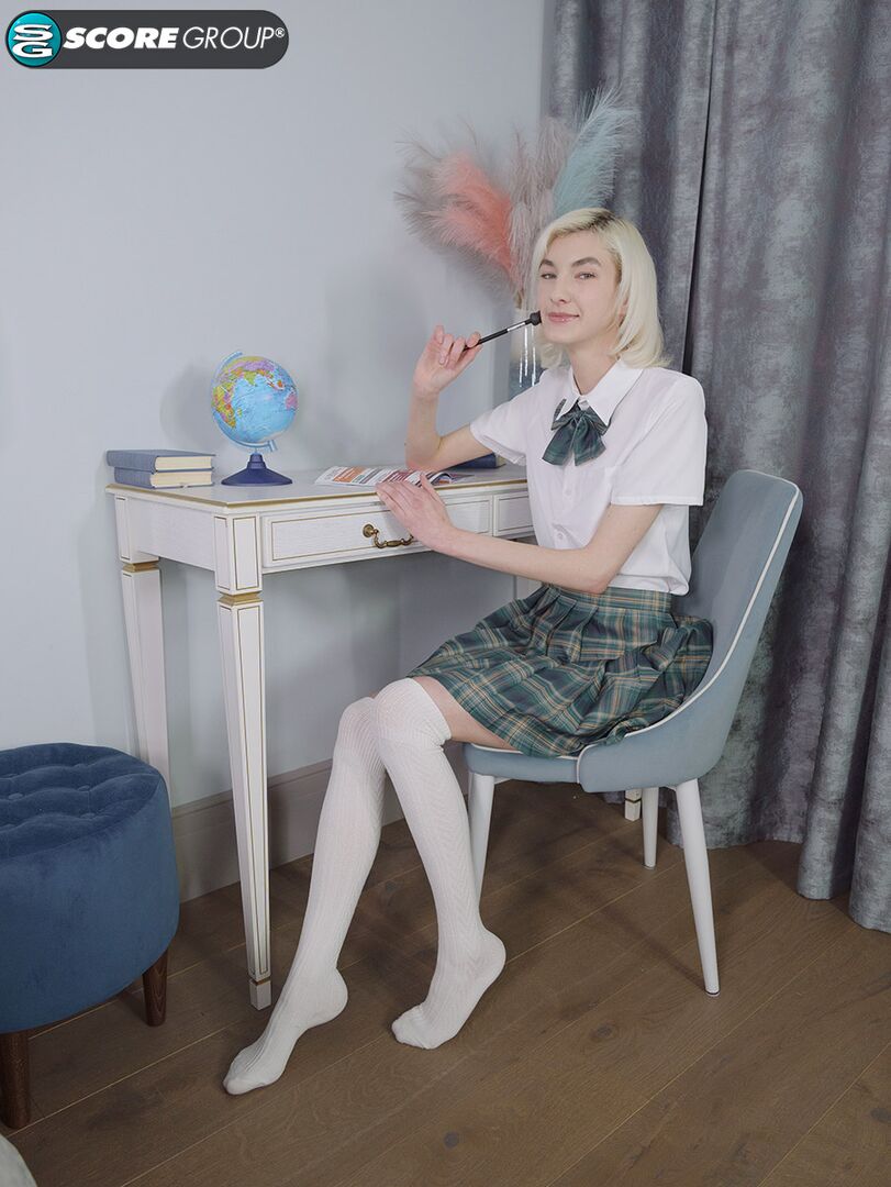 Skinny Blonde Mia Cheers Sucks and Fucks Her Tutor's Thick Cock