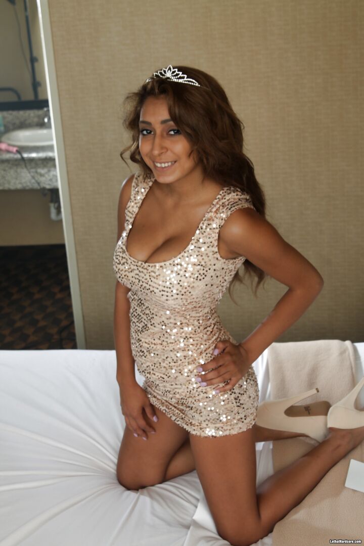 Little Latina Takes A Big Load Of Cum On Her Tits