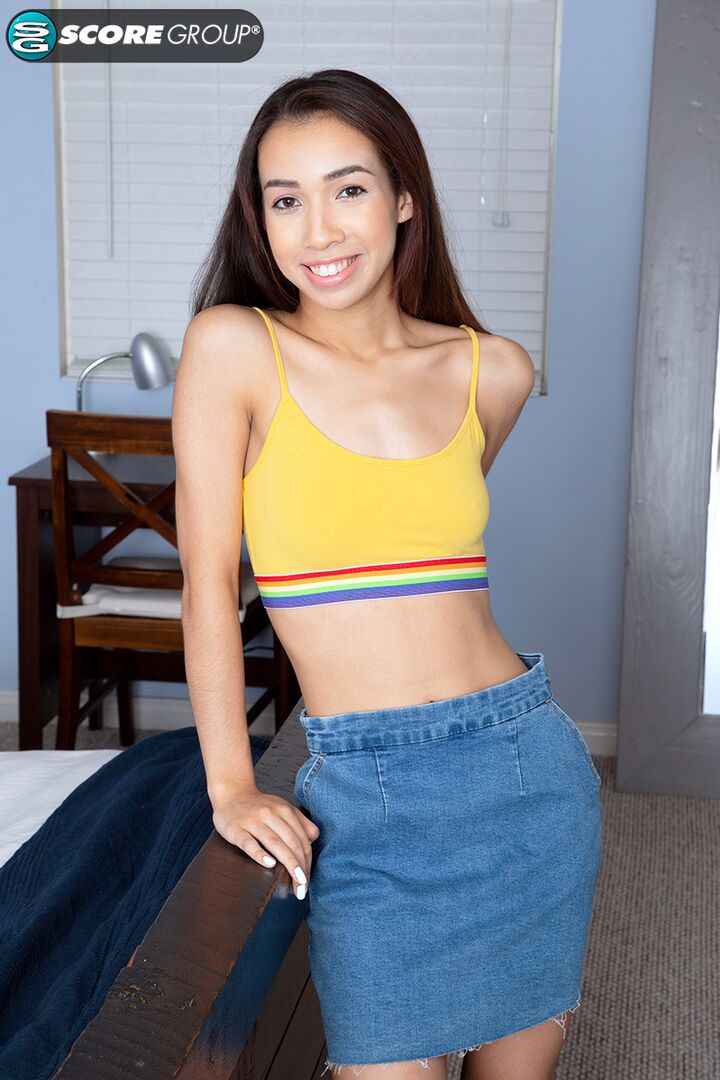 SKINNY TEEN JACKIE PLUCKS A GUITAR AND THEN FUCKS HER PUSSY WITH HER LITTLE FINGERS