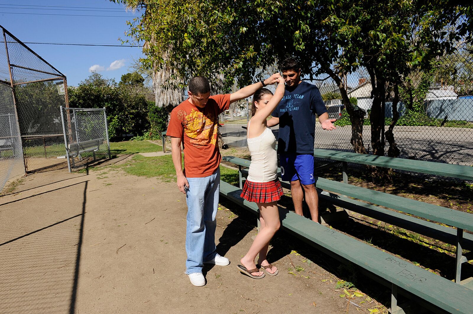 Hot Slut Found At The Park Enjoys Two Big Dicks