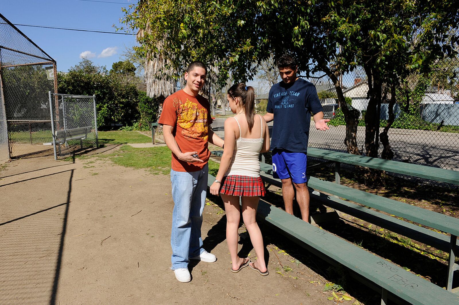 Hot Slut Found At The Park Enjoys Two Big Dicks