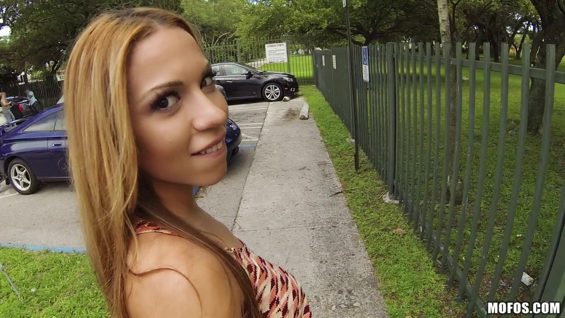 Latina Flashes in Public