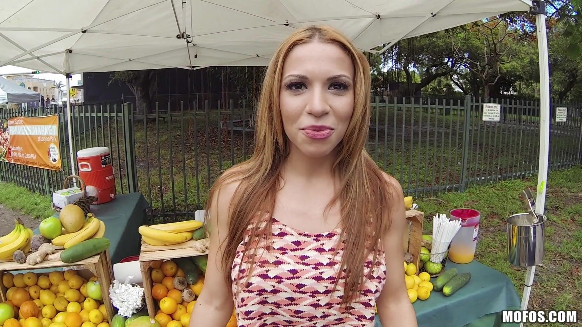Latina Flashes in Public
