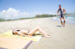 Skinny tourist fucked at the beach