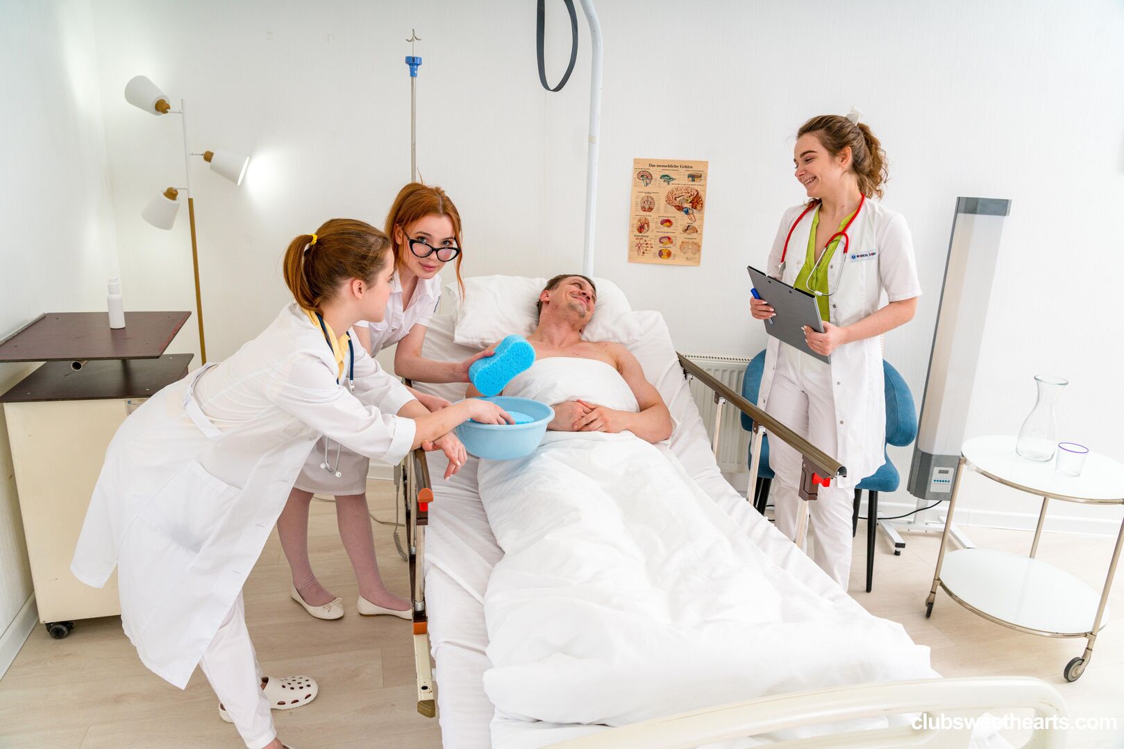 Naughty Nurses: Sponge bath fun 1/3