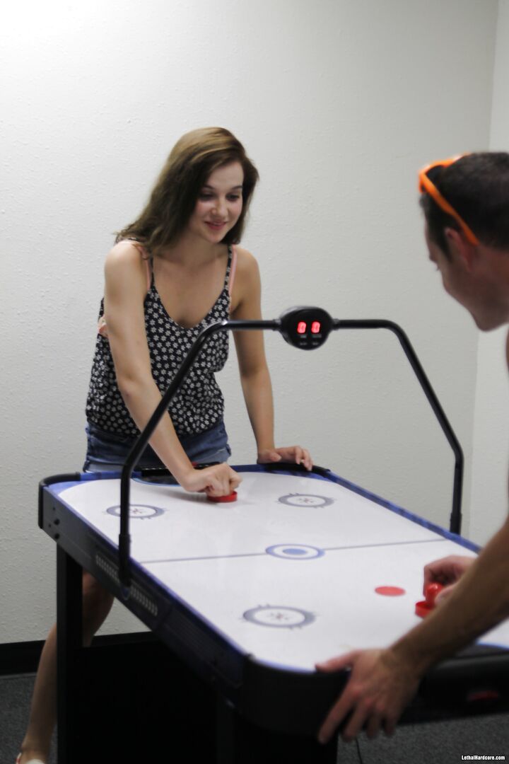 Air Hockey Turns Into Hot And Sexy With Kasey Warner