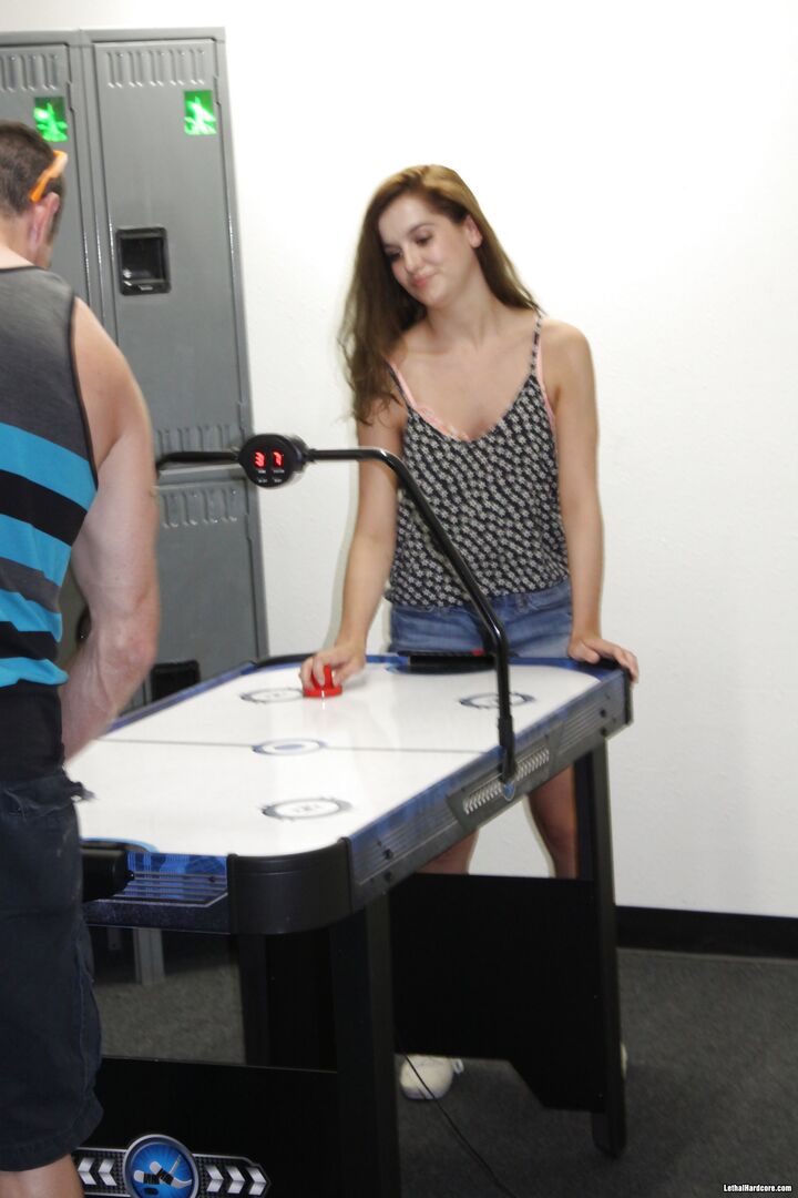 Air Hockey Turns Into Hot And Sexy With Kasey Warner