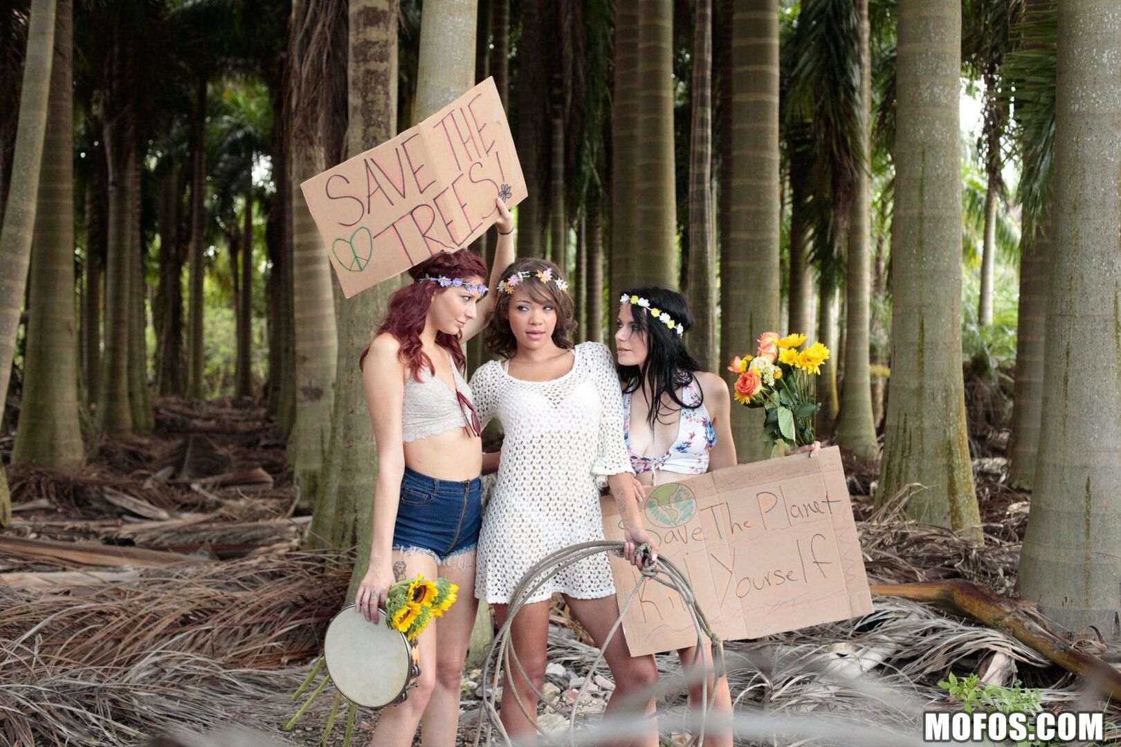 Three Naked Teen Hippies