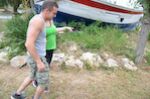 Huge naturals get fucked outside