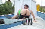 Huge naturals get fucked outside