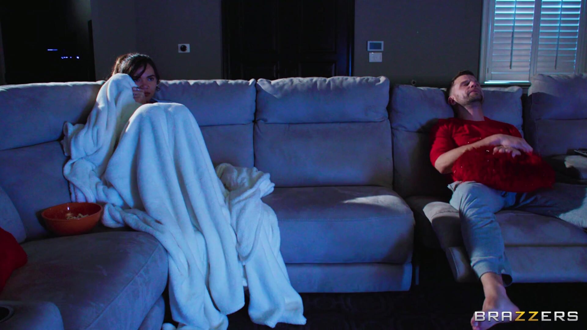 Movie Night Slut Steals Cock