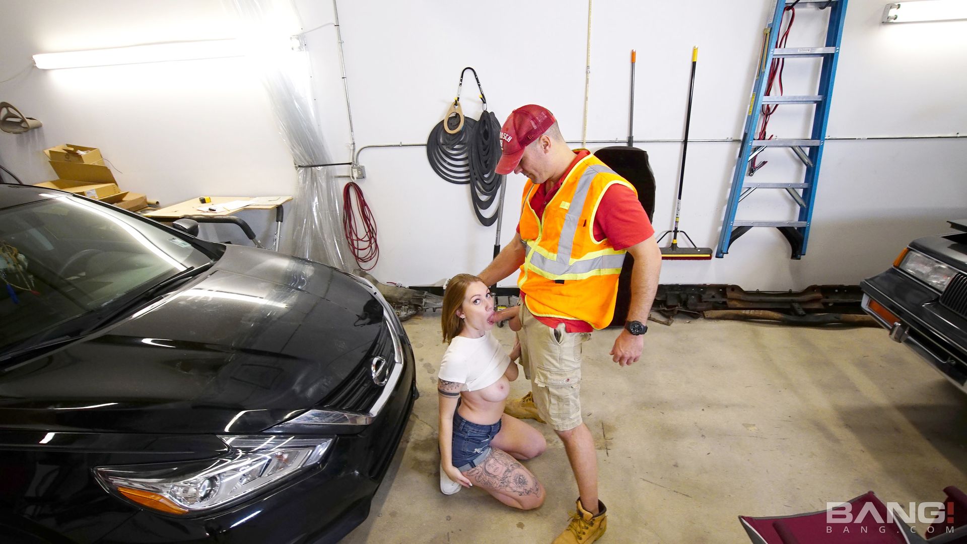 Aria Kai Gets Her Car Fixed And Her Pussy Stuffed With Dick