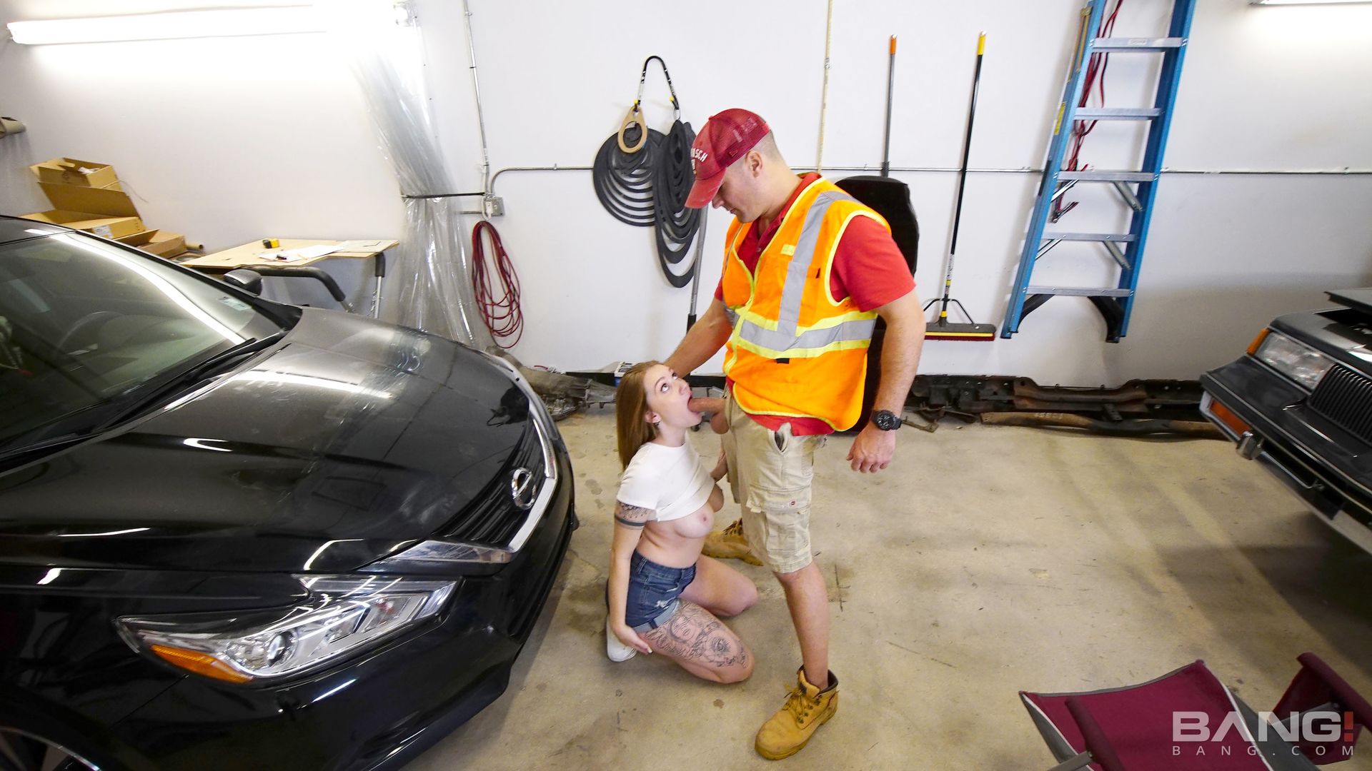 Aria Kai Gets Her Car Fixed And Her Pussy Stuffed With Dick