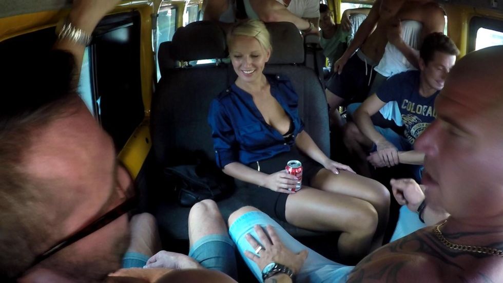 Brutal gangbang with a horny MILF