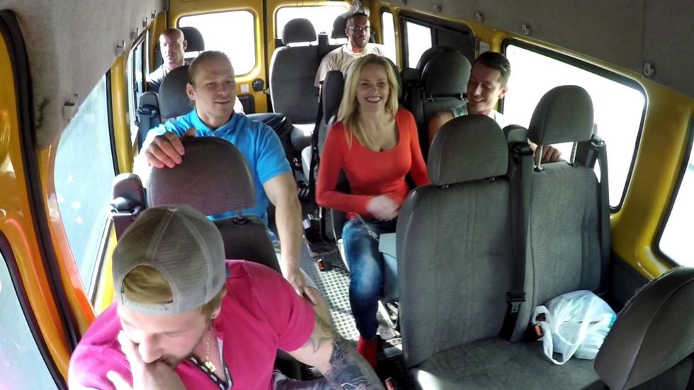 Brutal gangbang with a busty MILF