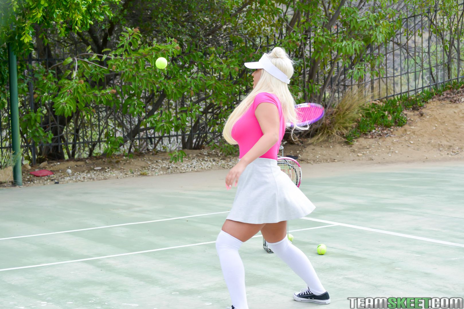 Rogue Tennis Ball Produces An Anal Racket