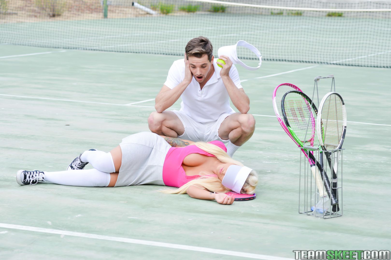 Rogue Tennis Ball Produces An Anal Racket