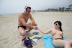 Big tits on the beach