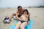 Big tits on the beach