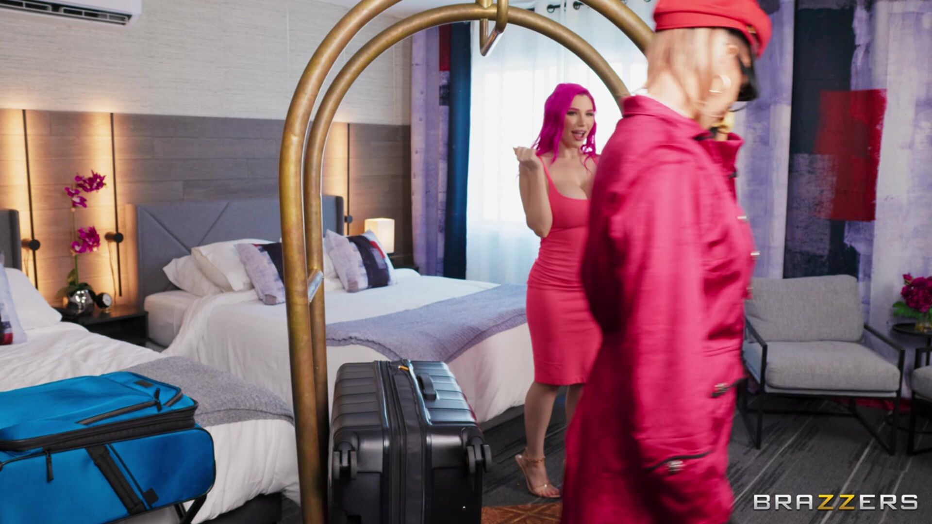 Sneaky Bellhop Fake Cock Pussy Swap