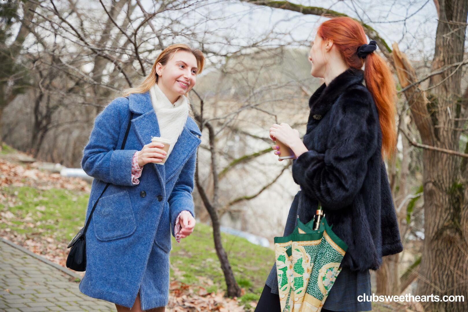 Girls having coffee before sex