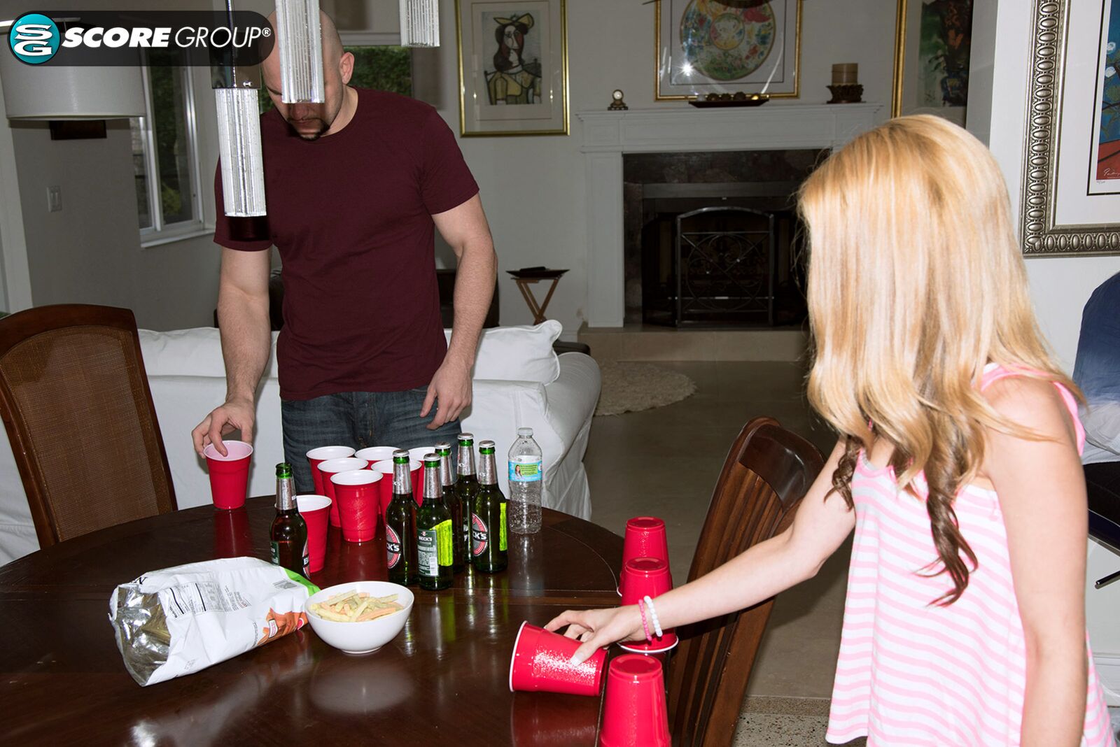 STRIP PONG IS ALL FUN AND GAMES, ESPECIALLY WHEN HOPE SUCKS AND FUCKS A BIG STUD UNTIL SHE GETS CUM ON HER FACE.
