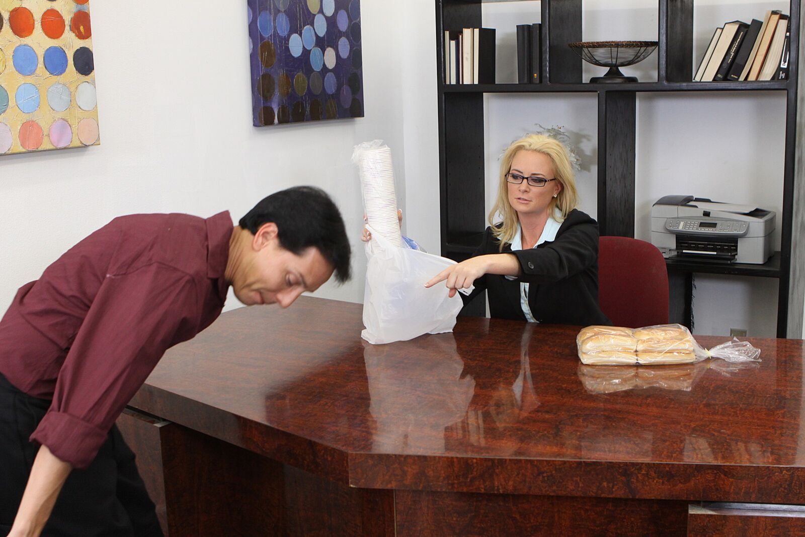 Cock Starved Office Slut Pumped By Angry Customer