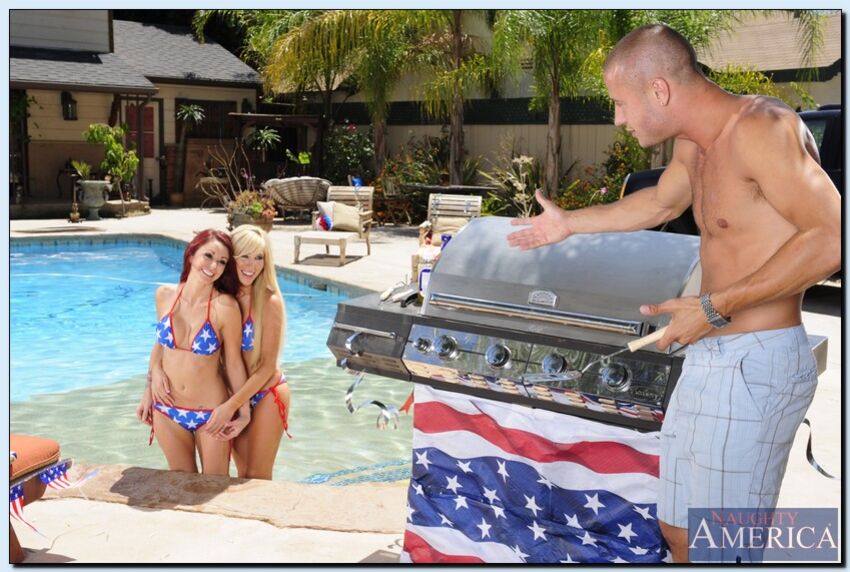 Blonde Monique Alexander fucking in the pool with her tits