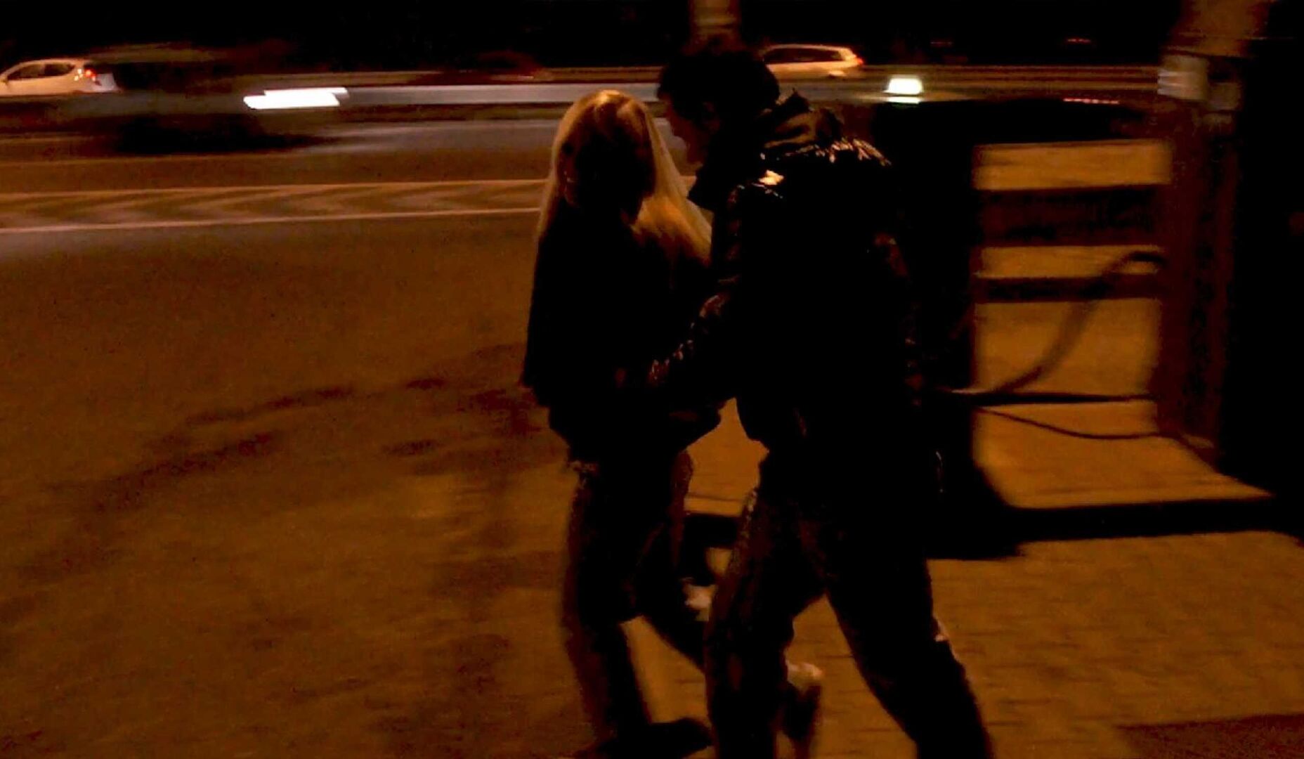 Slutty blonde fucked in a public bathroom