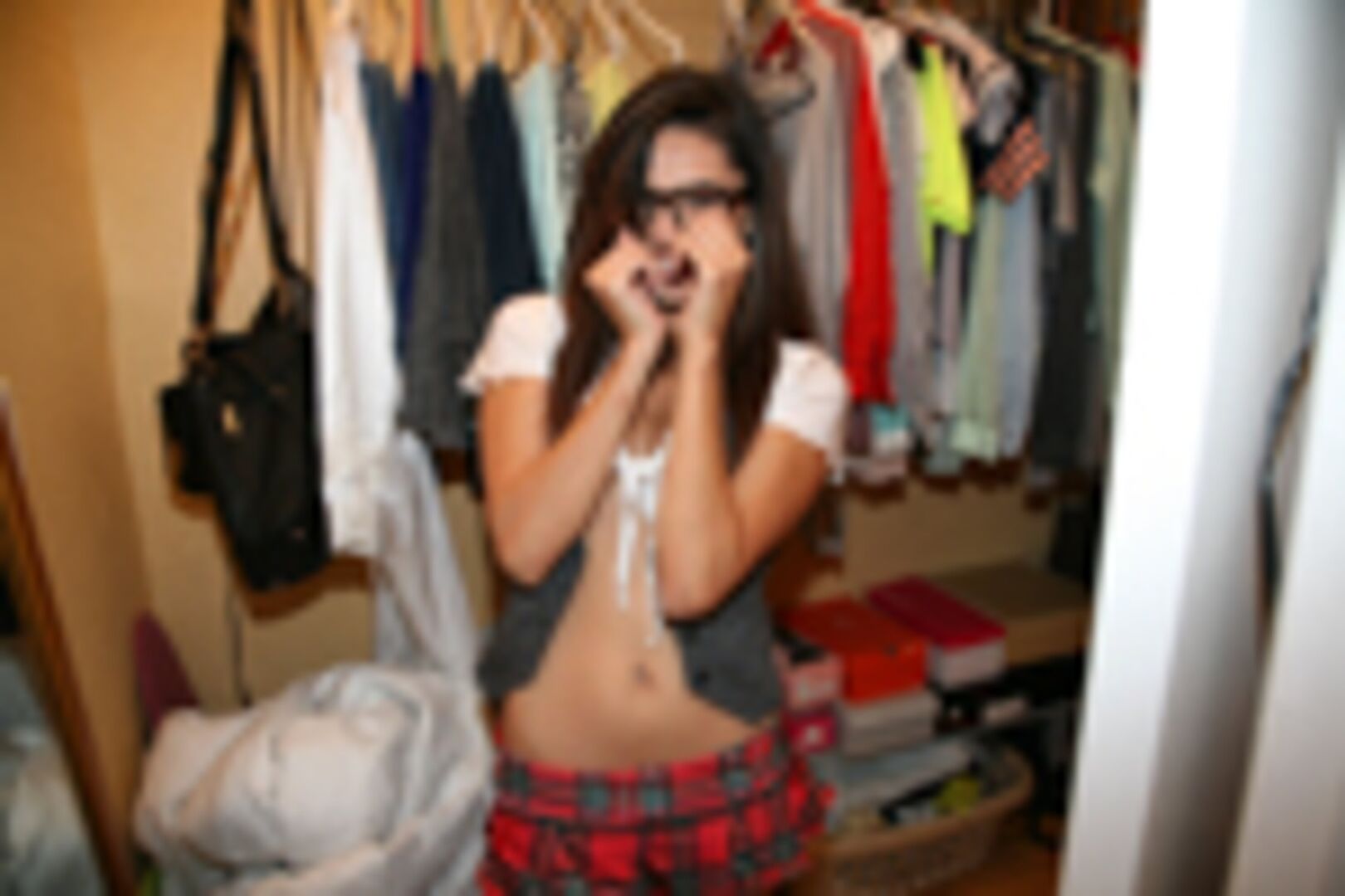 Amateur Brunette Dressed Like A Naughty School Girl Fucked On Cam.