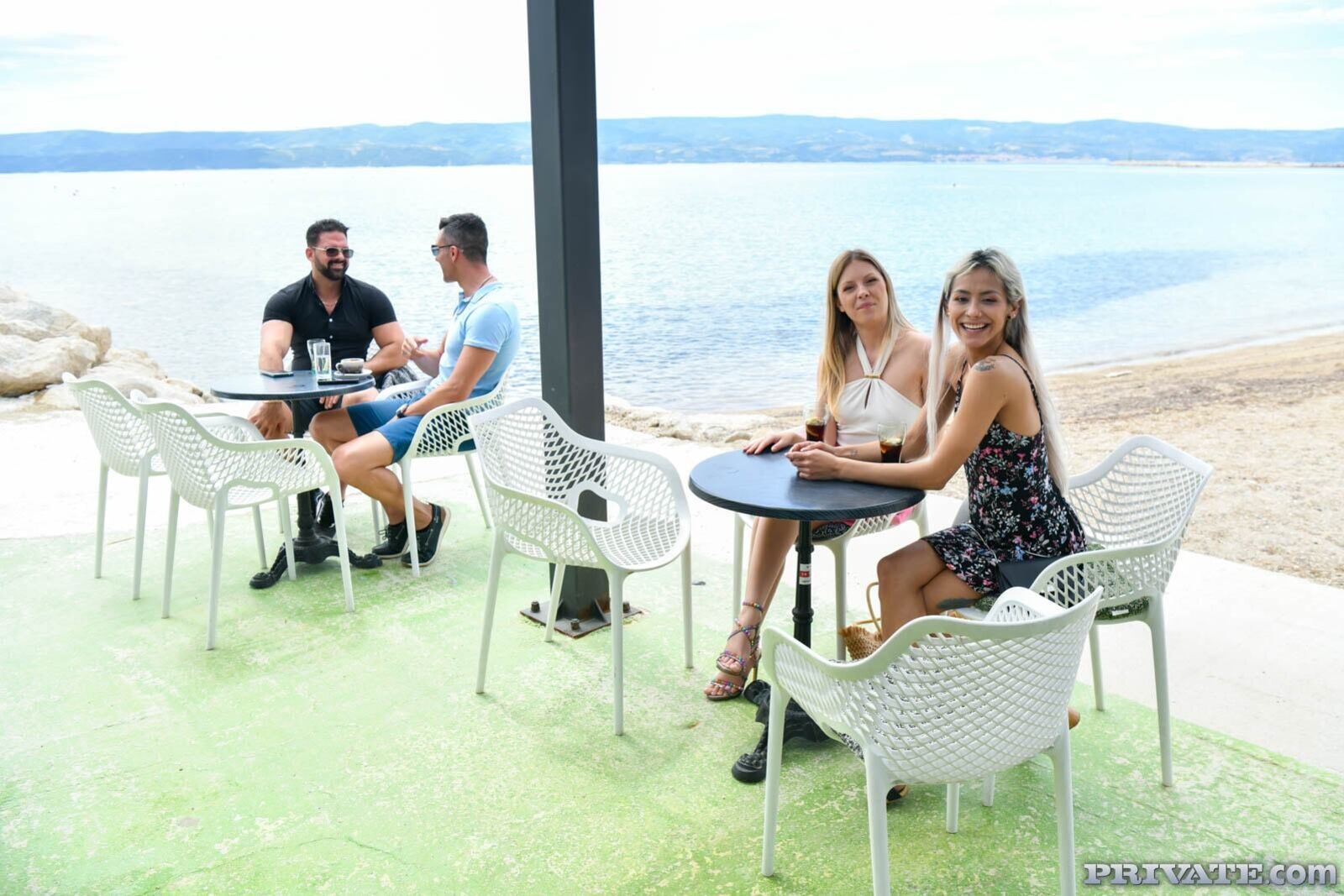 Veronica Leal and Rebecca Volpetti Enjoy a DP Orgy in the Pool