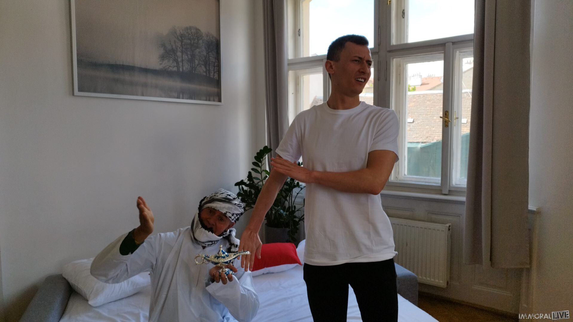 Exotic Genie Demands Big Dick DP Threesome - Part One
