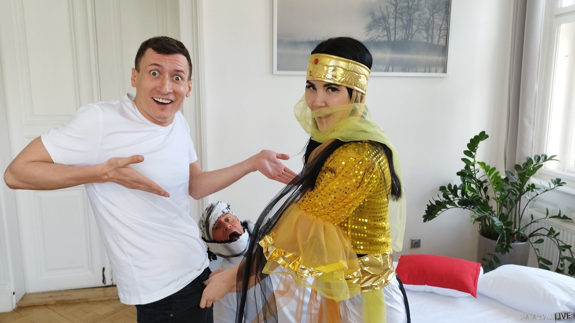 Exotic Genie Demands Big Dick DP Threesome - Part One