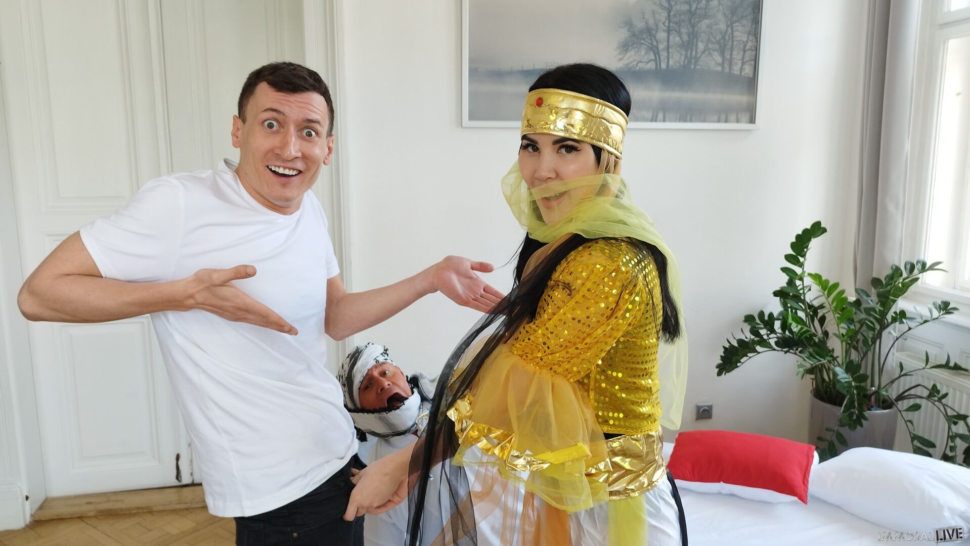 Exotic Genie Demands Big Dick DP Threesome - Part One