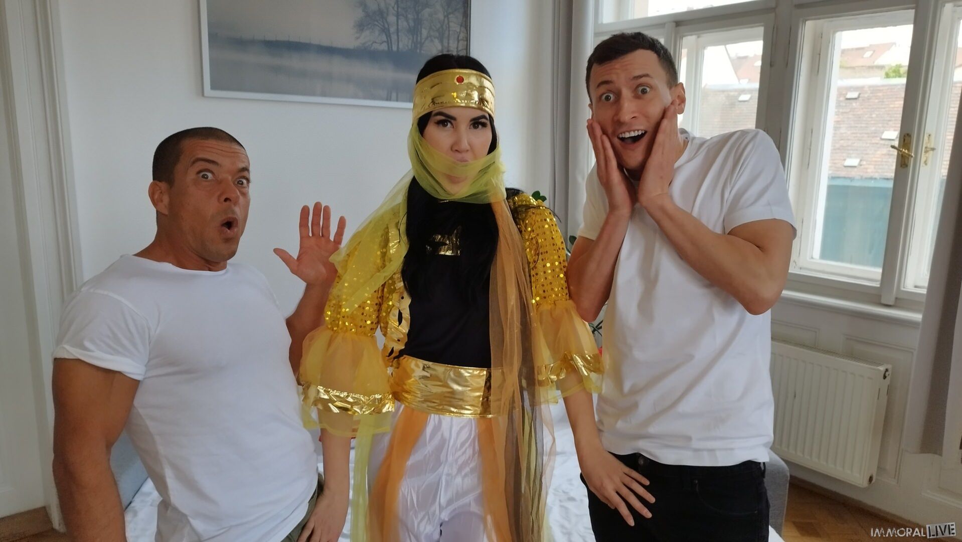 Exotic Genie Demands Big Dick DP Threesome - Part One