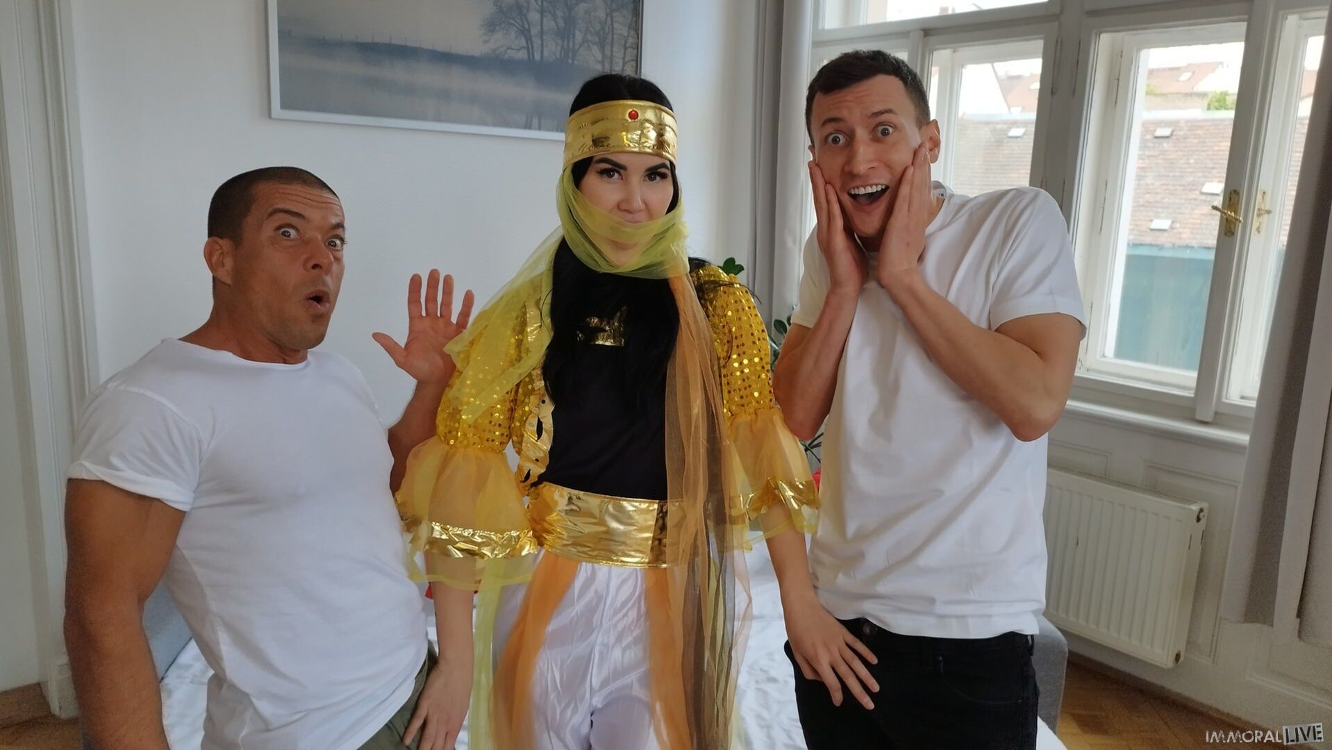 Exotic Genie Demands Big Dick DP Threesome - Part One