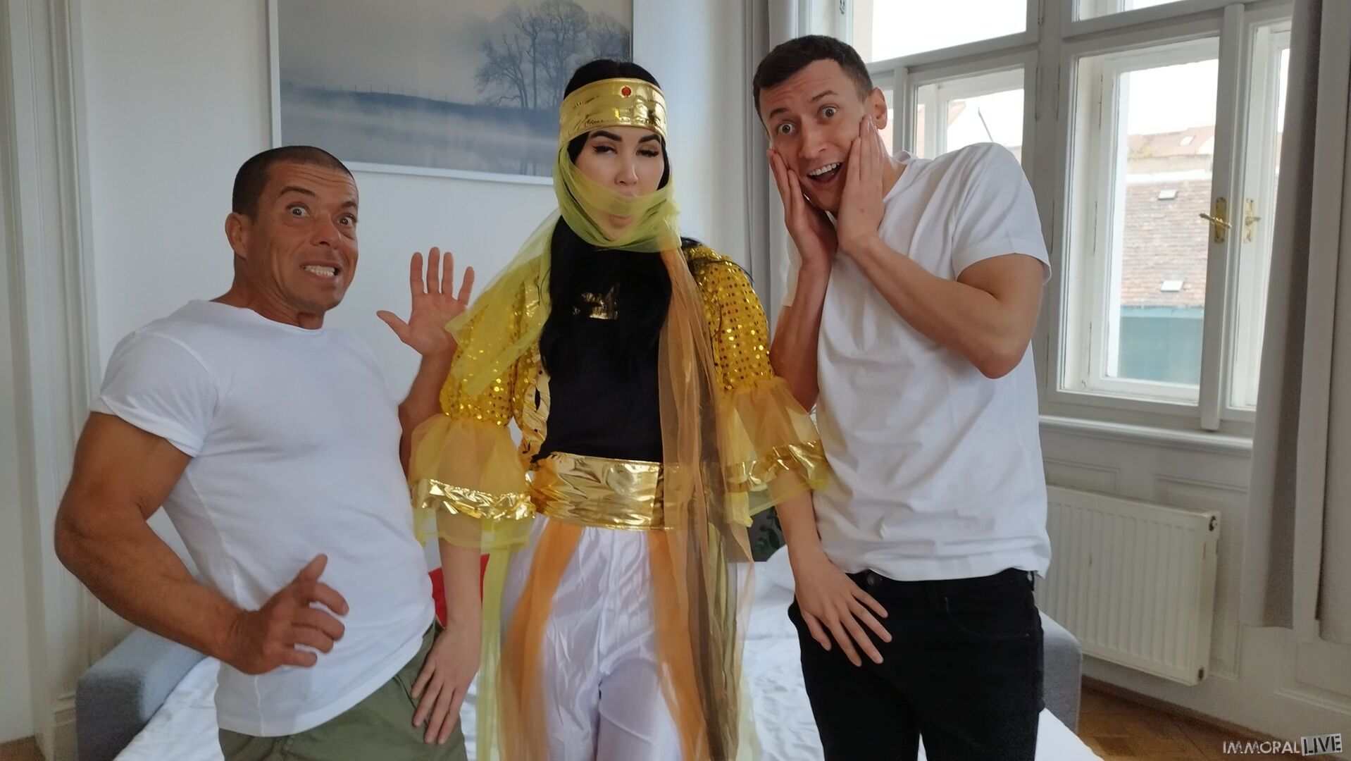 Exotic Genie Demands Big Dick DP Threesome - Part One