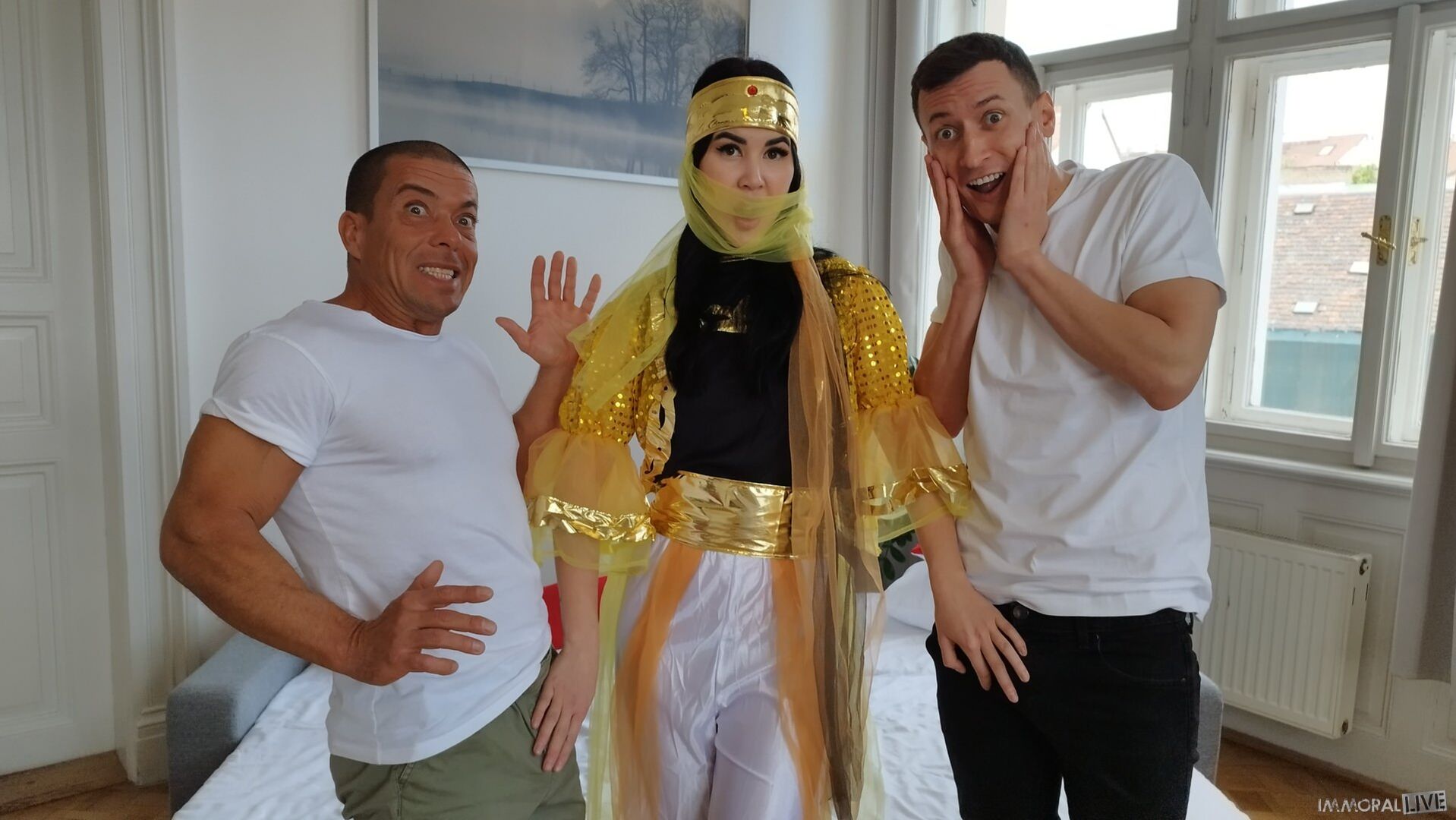 Exotic Genie Demands Big Dick DP Threesome - Part One
