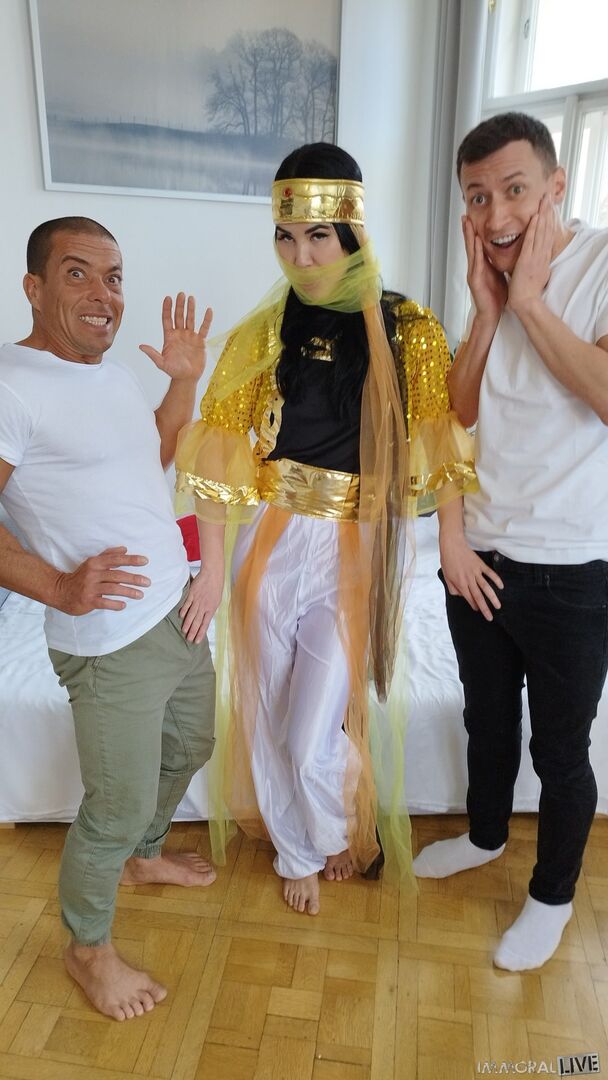 Exotic Genie Demands Big Dick DP Threesome - Part One