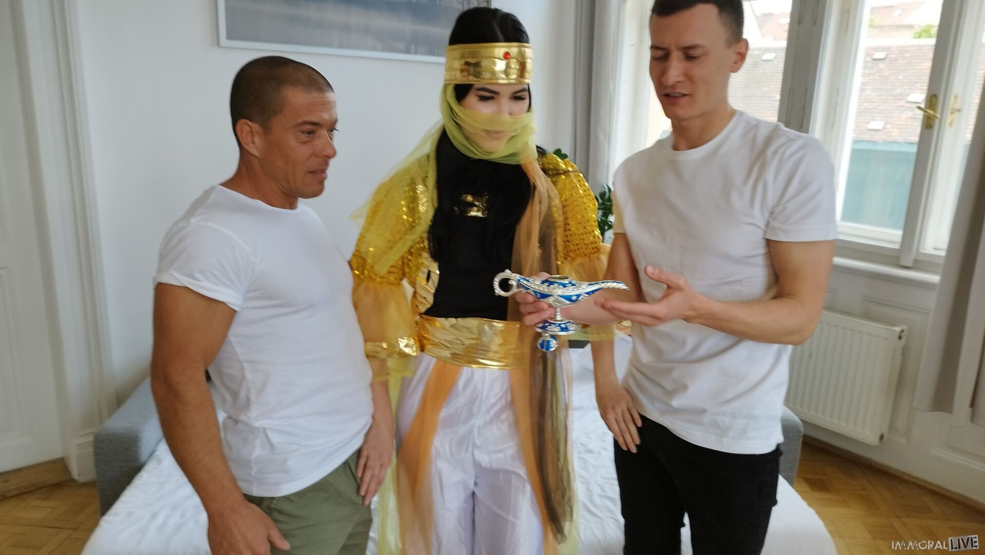 Exotic Genie Demands Big Dick DP Threesome - Part One