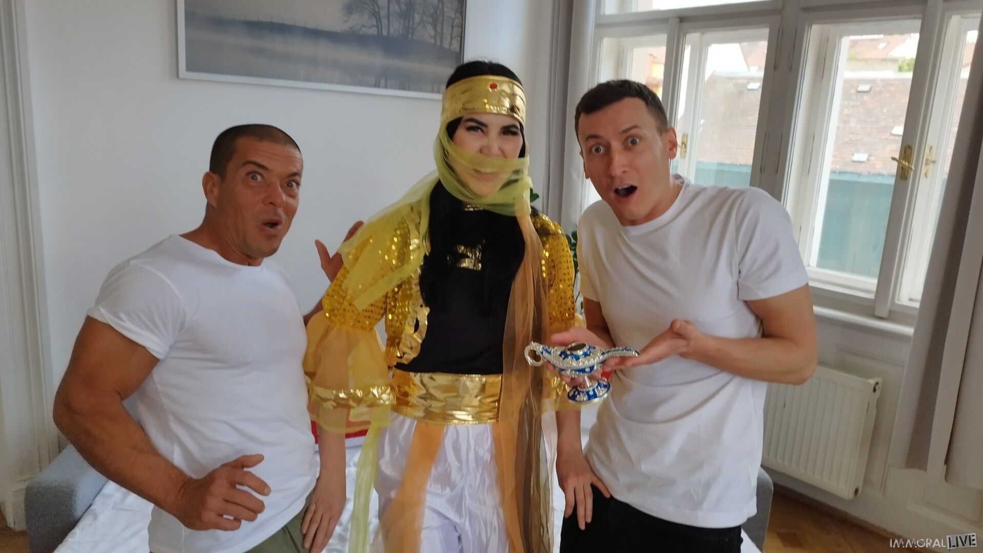 Exotic Genie Demands Big Dick DP Threesome - Part One