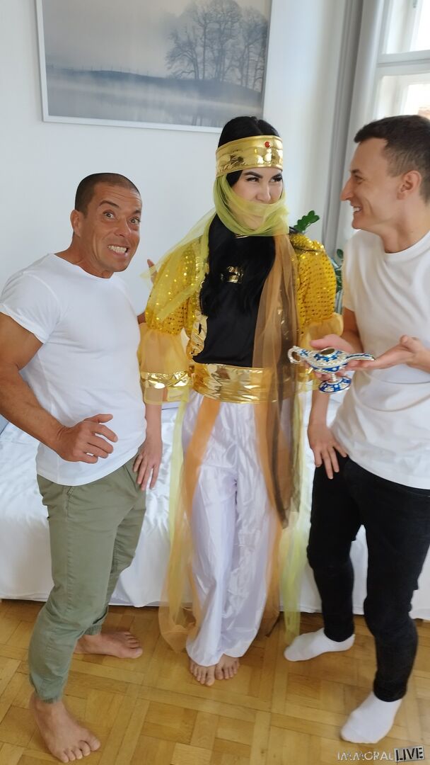 Exotic Genie Demands Big Dick DP Threesome - Part One