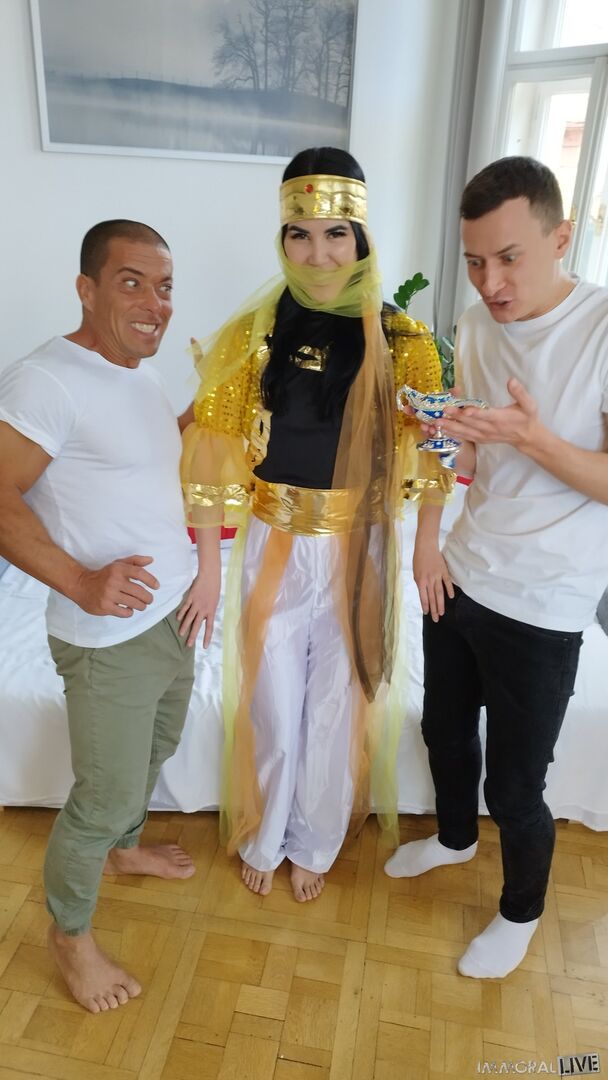 Exotic Genie Demands Big Dick DP Threesome - Part One