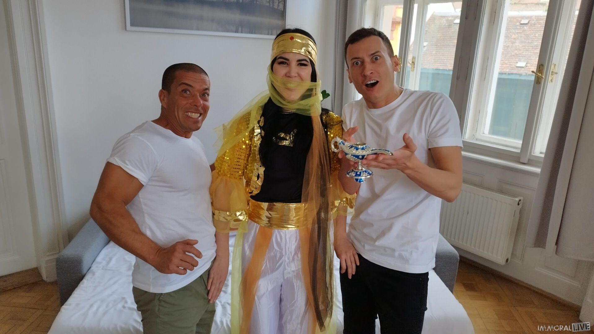 Exotic Genie Demands Big Dick DP Threesome - Part One