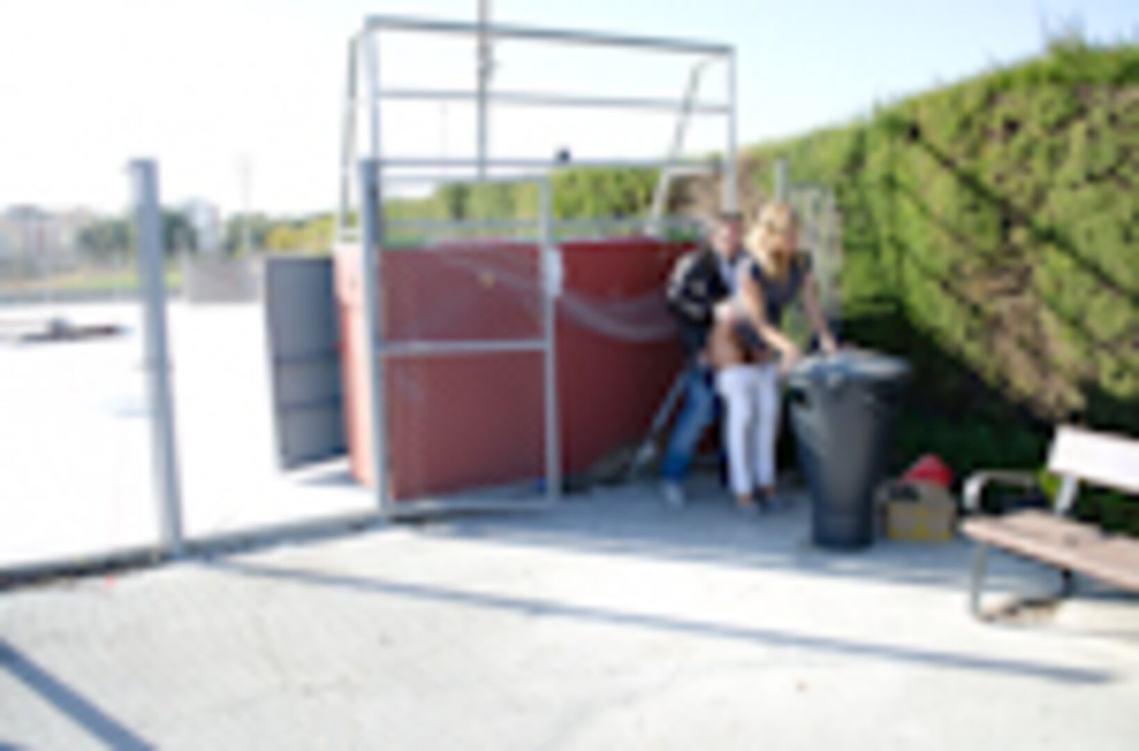 Hispanic Kassandra fucking in public in Spain