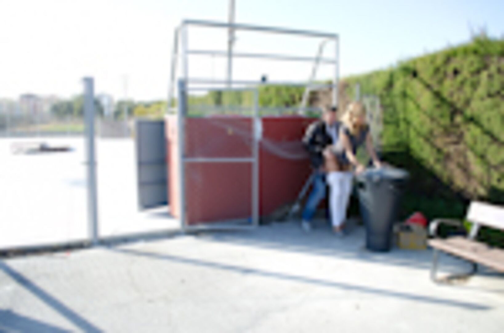 Hispanic Kassandra fucking in public in Spain